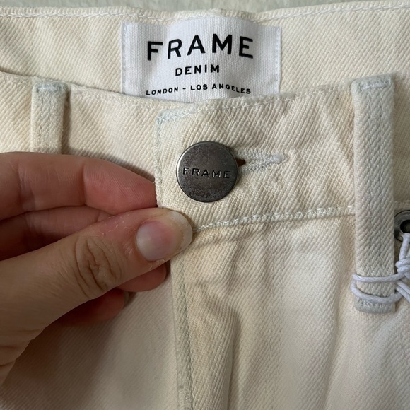 FRAME Two Tone White & Blue Le Bridgette High Waisted Short Women’s Size 25 NWT - Picture 7 of 16